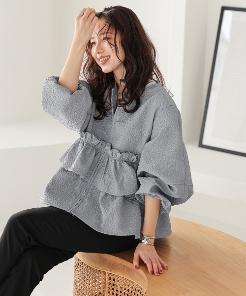 ブルゾン アウター ジャガードフリルブルゾン レディース : ZOZOTOWN