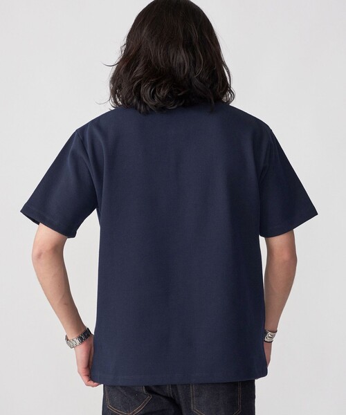 tシャツ 「WEB限定」SHIPS: ワンポイント ロゴ バーズアイ ヘンリーネック Tシャツ 24SS メンズ | SHIPS | 12