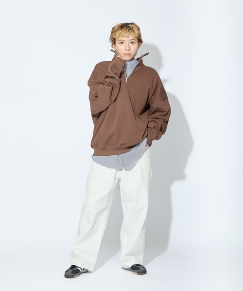 meltum トレーナー スウェット 「ZOZO限定」HALF ZIP SWEAT