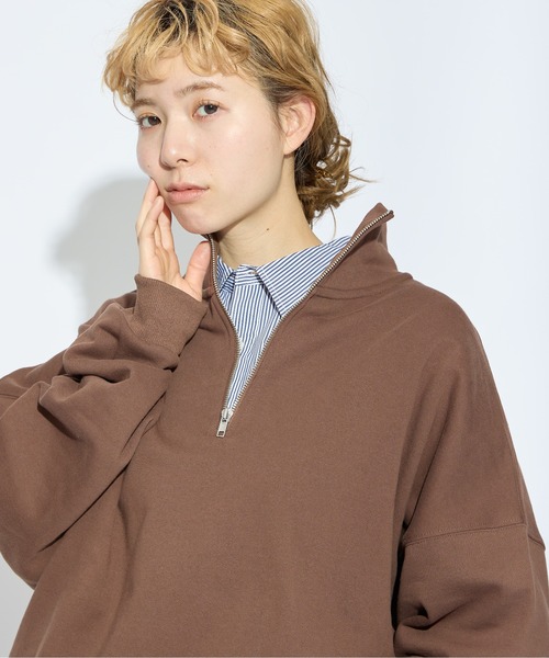 めぐ　ブラウン オーバーサイズ トレーナー 楽天市場】【最大60％OFFクーポン】オーバーサイズ 袖 リブ トレーナー