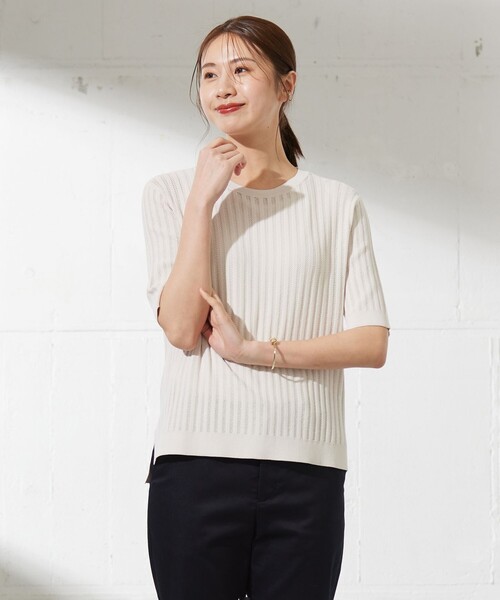 ニット セーター 「洗える・抗菌防臭」VISCOSE STRETCH サマー ニット レディース