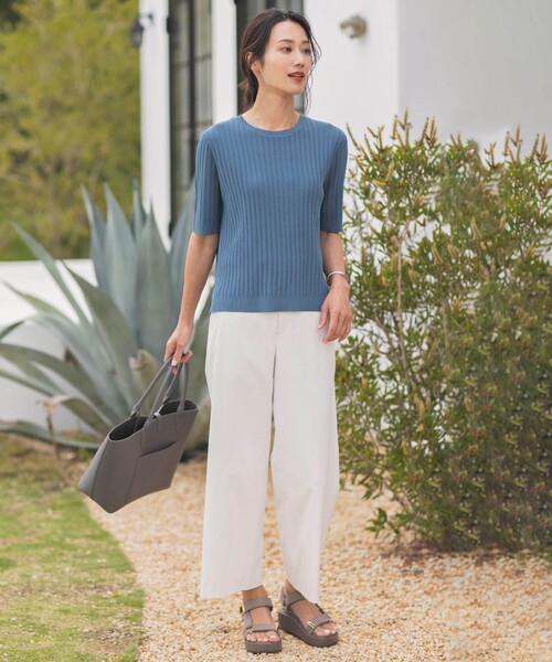サマーニット ニット セーター 「洗える・抗菌防臭」VISCOSE STRETCH