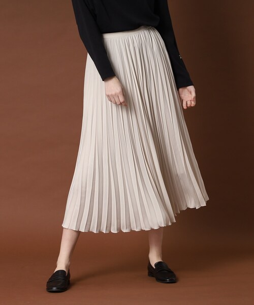 DRESSTERIOR」 プリーツスカート 40 オフホワイト レディース  