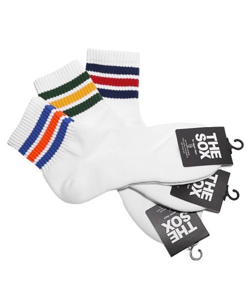 THE SOX 靴下 THESOX(ザソックス)配色3本ラインショートソックス