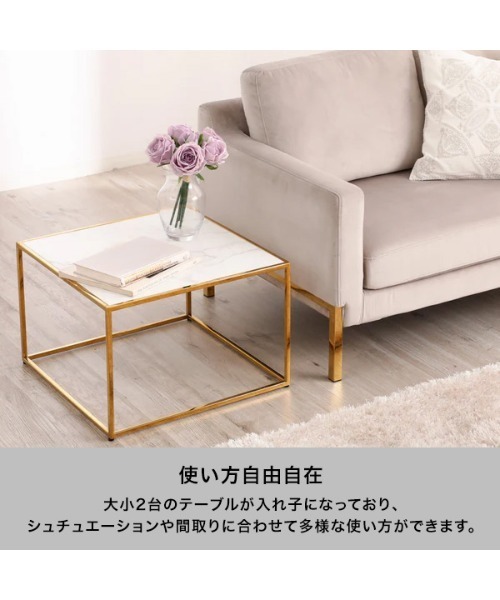 Francfranc（フランフラン） 家具 レーヌ ネストテーブル L マーブル