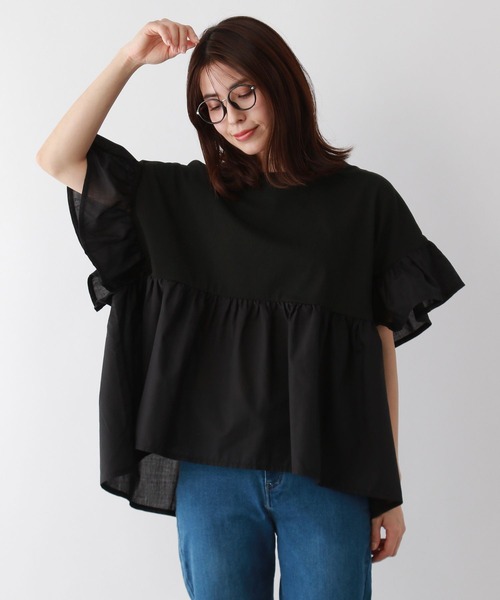 FOUND GOOD tシャツ 布帛切替プルオーバー レディース