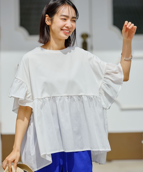 FOUND GOOD（ファウンドグッド） tシャツ 布帛切替プルオーバー