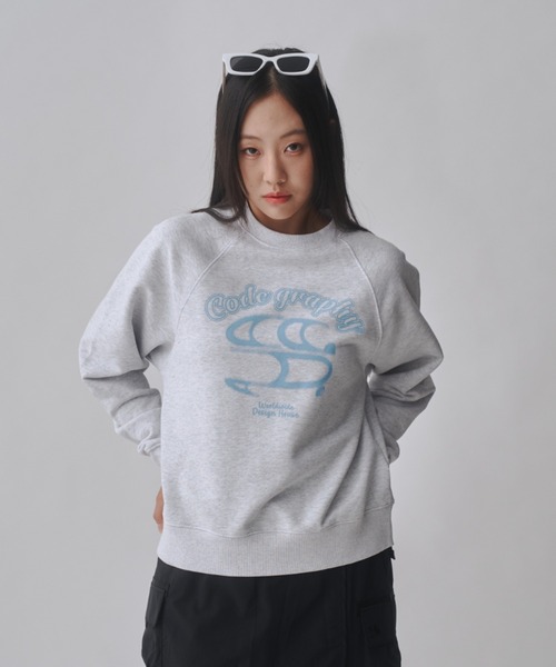 トレーナー スウェット (Woman) WAVE arch logo sweatshirt レディース codegraphy トレーナー スウェット (Woman) WAVE arch logo