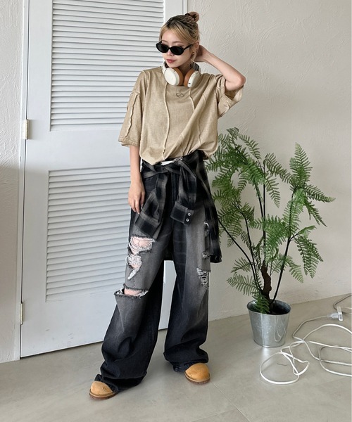 tシャツ オーバーロック加工TEE メンズ レディース : ZOZOTOWN Yahoo