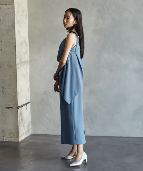 AIMER（エメ） ドレス アシンメトリーケープ付きタイトラインマルチWAY