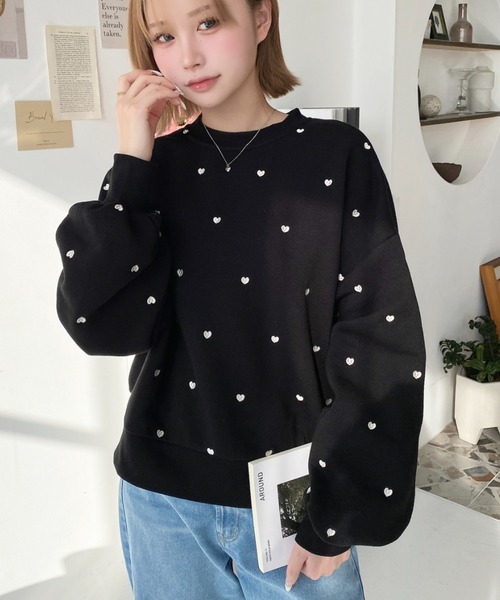ジェニュインマーチャンダイズ MLB スウェット トレーナー 韓国限定 ハート ☆MLB☆ HEART OVER FIT SWEATSHIRT スウェット 男女兼用 韓国発 (MLB