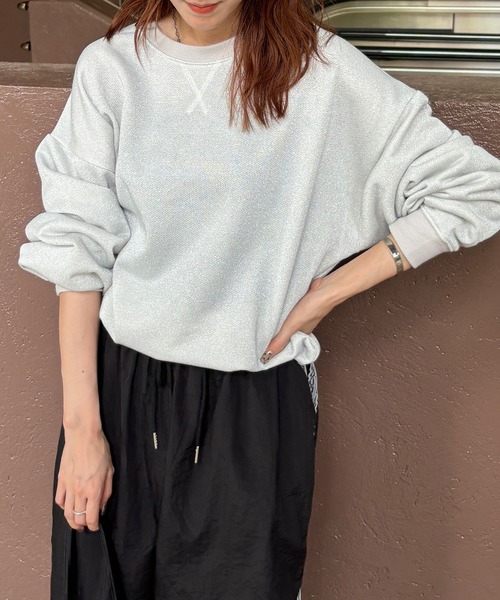 I-SOOK トレーナー スウェット 「ISOOK / アイスー」ラメ
