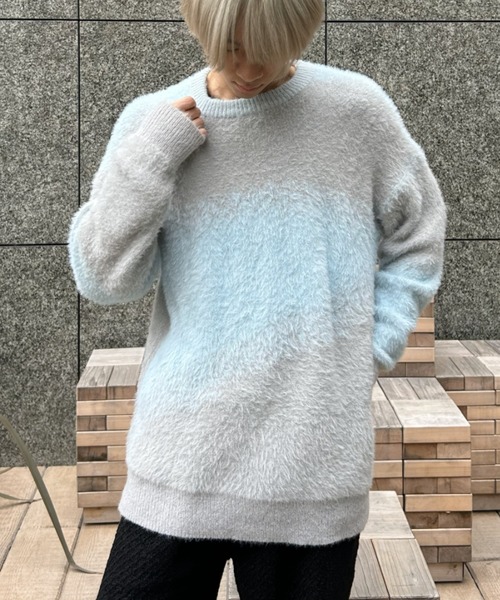 B.R.U セーター ニット ニュアンス柄シャギーニット メンズ レディース