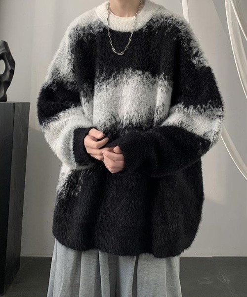 B.R.U セーター ニット ニュアンス柄シャギーニット メンズ レディース