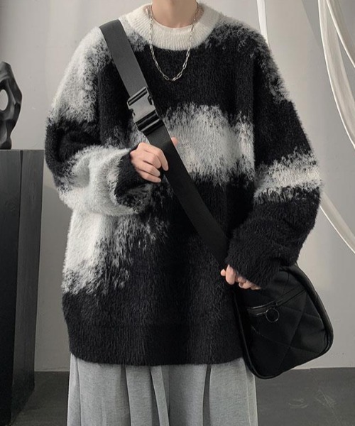 B.R.U セーター ニット ニュアンス柄シャギーニット メンズ レディース