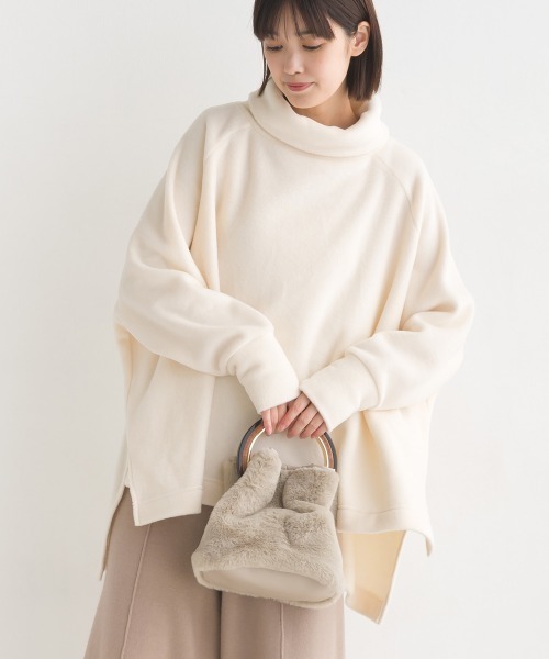 OMNES（オムネス） tシャツ ふわふわフリースワイドシルエットタートル