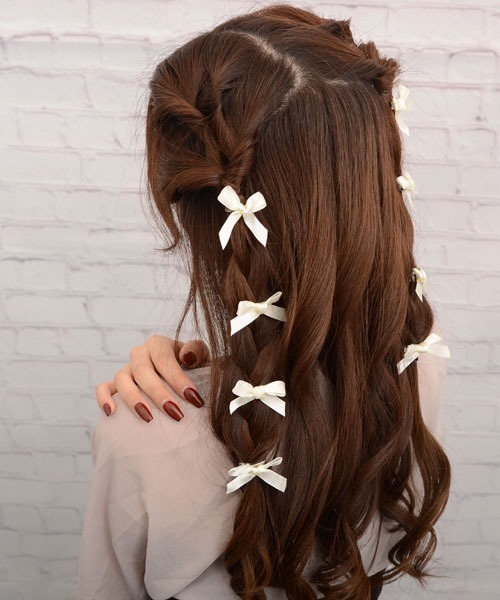 VIBGYOR Women ヘアクリップ 「float」ミニリボン ミニヘアクリップ「8