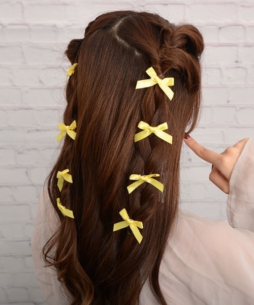 VIBGYOR Women ヘアクリップ 「float」ミニリボン ミニヘアクリップ「8