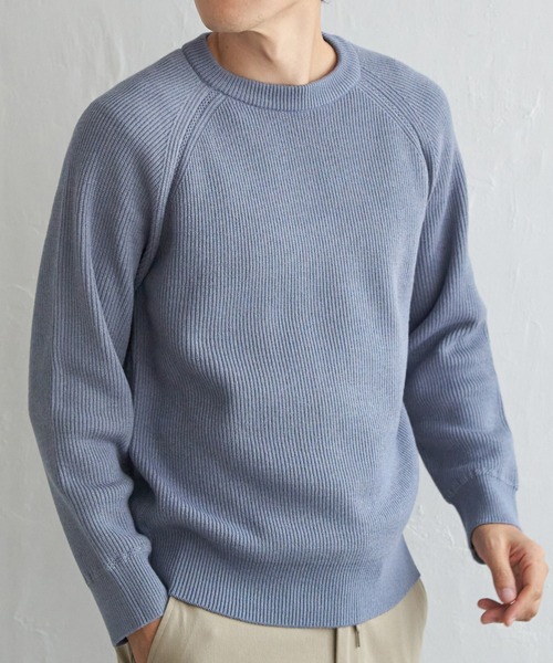 ikka（イッカ） セーター ニット ウォッシャブル畦クルーネックニット