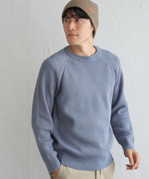 防寒セーター ikka（イッカ） セーター ニット ウォッシャブル畦クルーネックニット