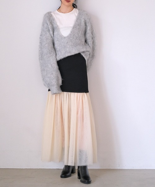 AKTE スカート チュールコンビロングスカート : ZOZOTOWN Yahoo!店  