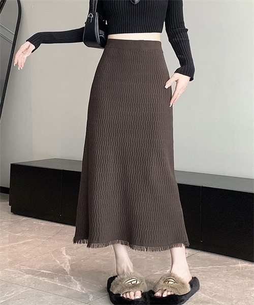 マイストラーダ  フリンジスカート＋ニット FREE STYLISTS スカート 裾フリンジニットスカート : ZOZOTOWN Yahoo