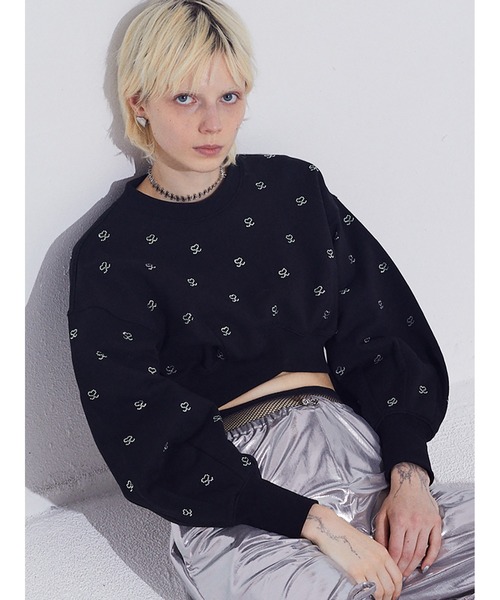 SORIN ソリンSモチーフジュエリースウェットトップ ブラック SORIN トレーナー スウェット S Motif Jewelry Sweat Top