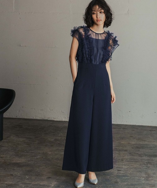 GIRL DRESS FOR NOW パンツドレス チュールフリルワイドパンツ