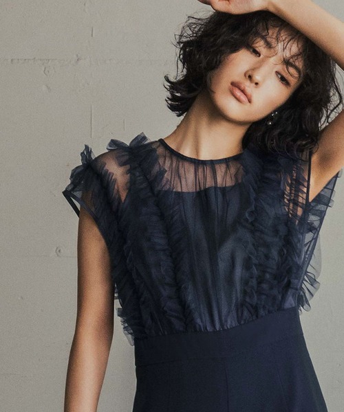 GIRL DRESS FOR NOW パンツドレス チュールフリルワイドパンツ