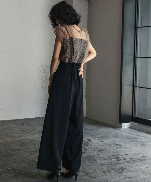 GIRL DRESS FOR NOW パンツドレス チュールフリルワイドパンツ