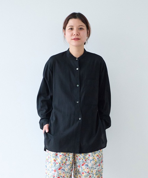 ブラウス シャツ ●強撚ガスボイルビエラ　エプロンブラウス レディース yuni ブラウス シャツ ○強撚ガスボイルビエラ エプロンブラウス