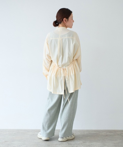 ブラウス シャツ ●強撚ガスボイルビエラ　エプロンブラウス レディース yuni ブラウス シャツ ○強撚ガスボイルビエラ エプロンブラウス