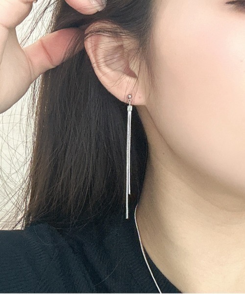 BURNER（バーナー） ピアス 「OKUOKU 0909」チェーン ロングピアス 両