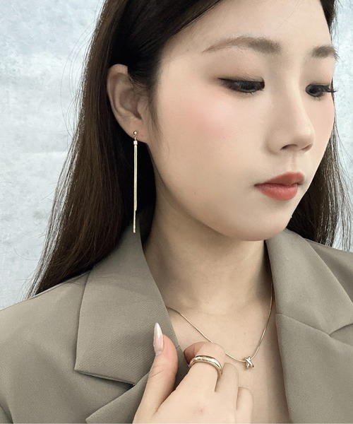 BURNER（バーナー） ピアス 「OKUOKU 0909」チェーン ロングピアス 両