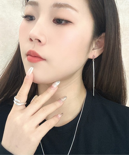 BURNER（バーナー） ピアス 「OKUOKU 0909」チェーン ロングピアス 両