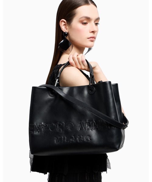 EMPORIO ARMANI☆レザー ショッパートートバッグ♪ EMPORIO ARMANI トートバッグ 「エンポリオ アルマーニ」MyEA