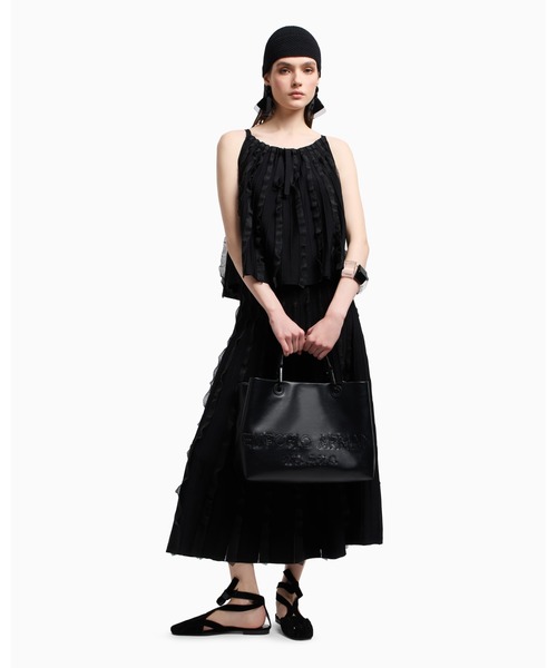 ARMANIエンポリオアルマーニMYEA ショッパー レザー編み込みロゴ EMPORIO ARMANI トートバッグ 「エンポリオ アルマーニ」MyEA