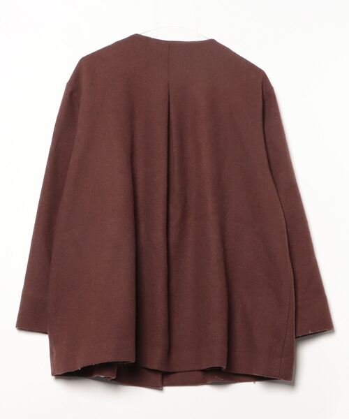 「CAPRICIEUX LE'MAGE」 ノーカラージャケット FREE ブラウン レディース_画像2