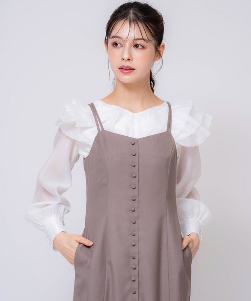 Noela ブラウス シャツ シアーフリルブラウス レディース
