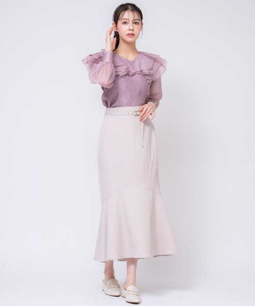 Noela❤︎大人可愛い綺麗めフリルブラウス Noela ブラウス シャツ シアーフリルブラウス レディース