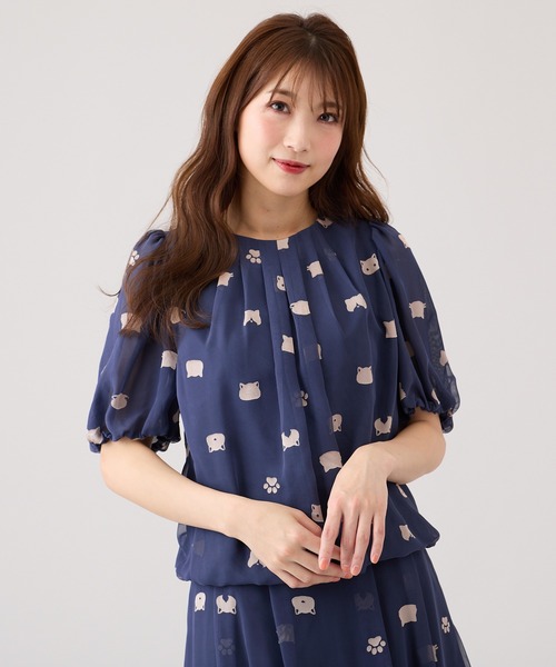 tシャツ ネコオパールバルーンヘムカットソー レディース