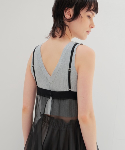 ODAKHA ノースリーブ ワンピ ODAKHA（オダカ） ワンピース ODAKHA / sheer circular knit dress