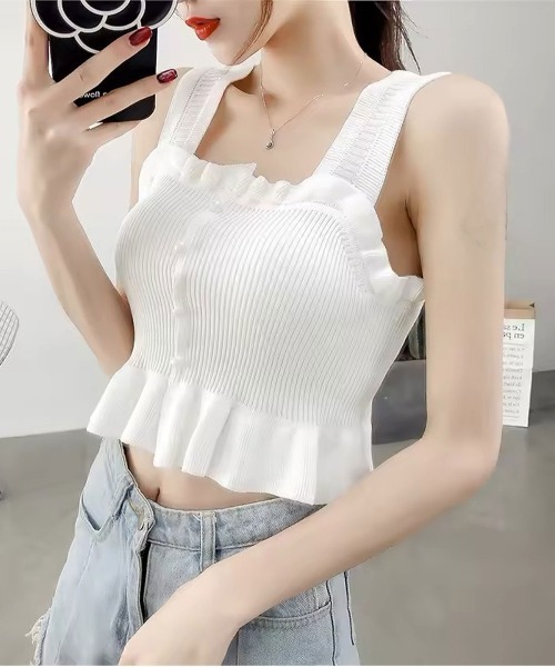 タンクトップ ノースリーブ 「 ammy. / エイミードット 」 フロント