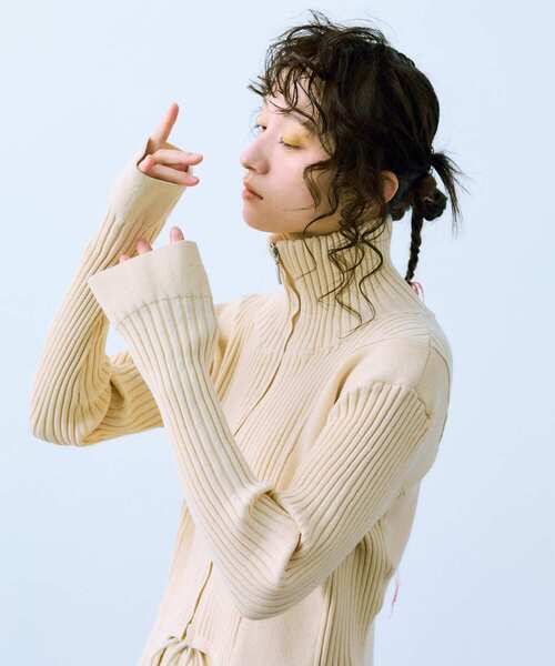 ニット セーター cwtch　COTTON KNIT ZIPTOPS レディース