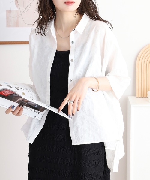 ブラウス シャツ olet ihana コットンワイドブラウス レディース