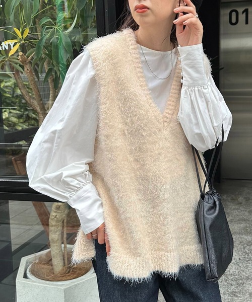 Discoat（ディスコート） ニットベスト FREE ベージュ レディース