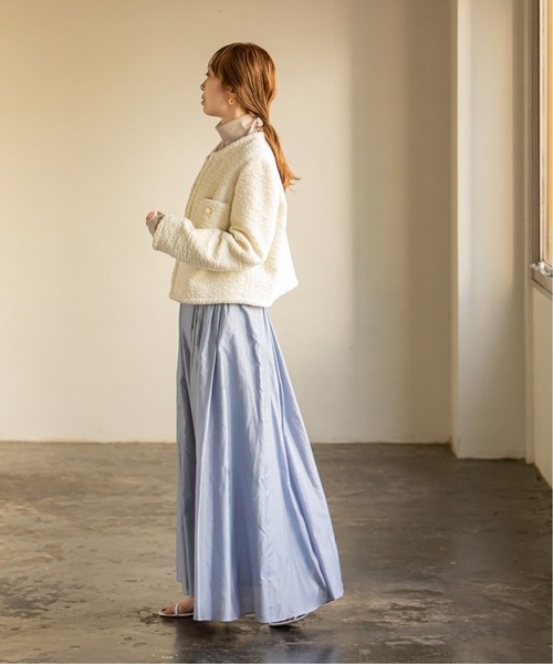 NOBLE ノーカラージャケット ホワイト NOBLE 「NOBLE」 ノーカラージャケット 36 ホワイト レディース