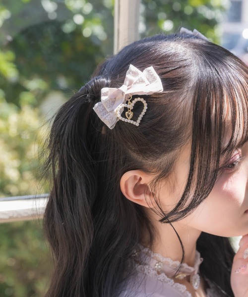 リボンクリップ キラキラリボン ヘアクリップ(F ラベンダー): キッズ - ナルミヤ
