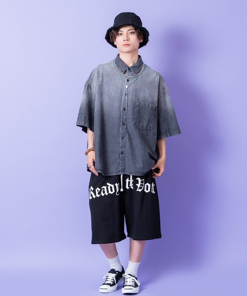 スウェットパンツ ジャージ a.p.o.v. ストリートロゴプリントワイド