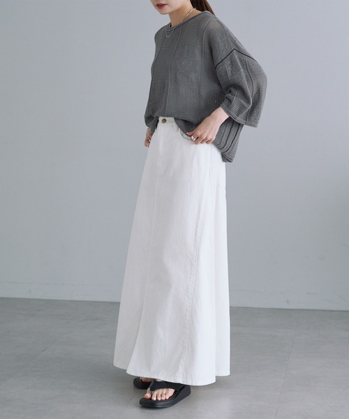 極美品　23SS　ババコ♡GIMA　Cotton Cable プルオーバーニット Amazon | LIUZHONGQIN レディース 透かし編み ニット セーター